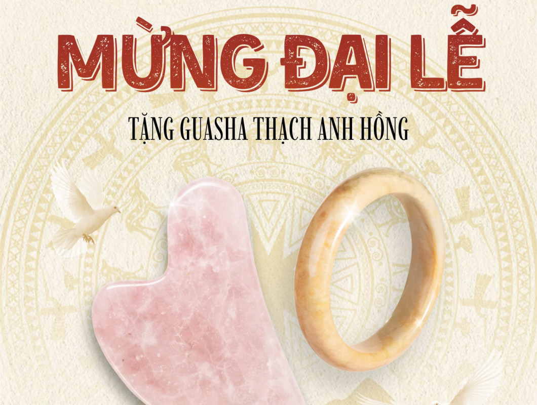 Sunny Gems Tri Ân Đại Lễ: Tặng Gua Sha Thạch Anh Hồng Cho Mỗi Đơn Hàng Vòng Ngọc