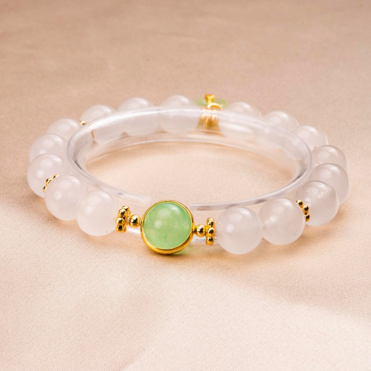 Dây Chuỗi Đá Mã Não Magical - Trắng Xanh Lá