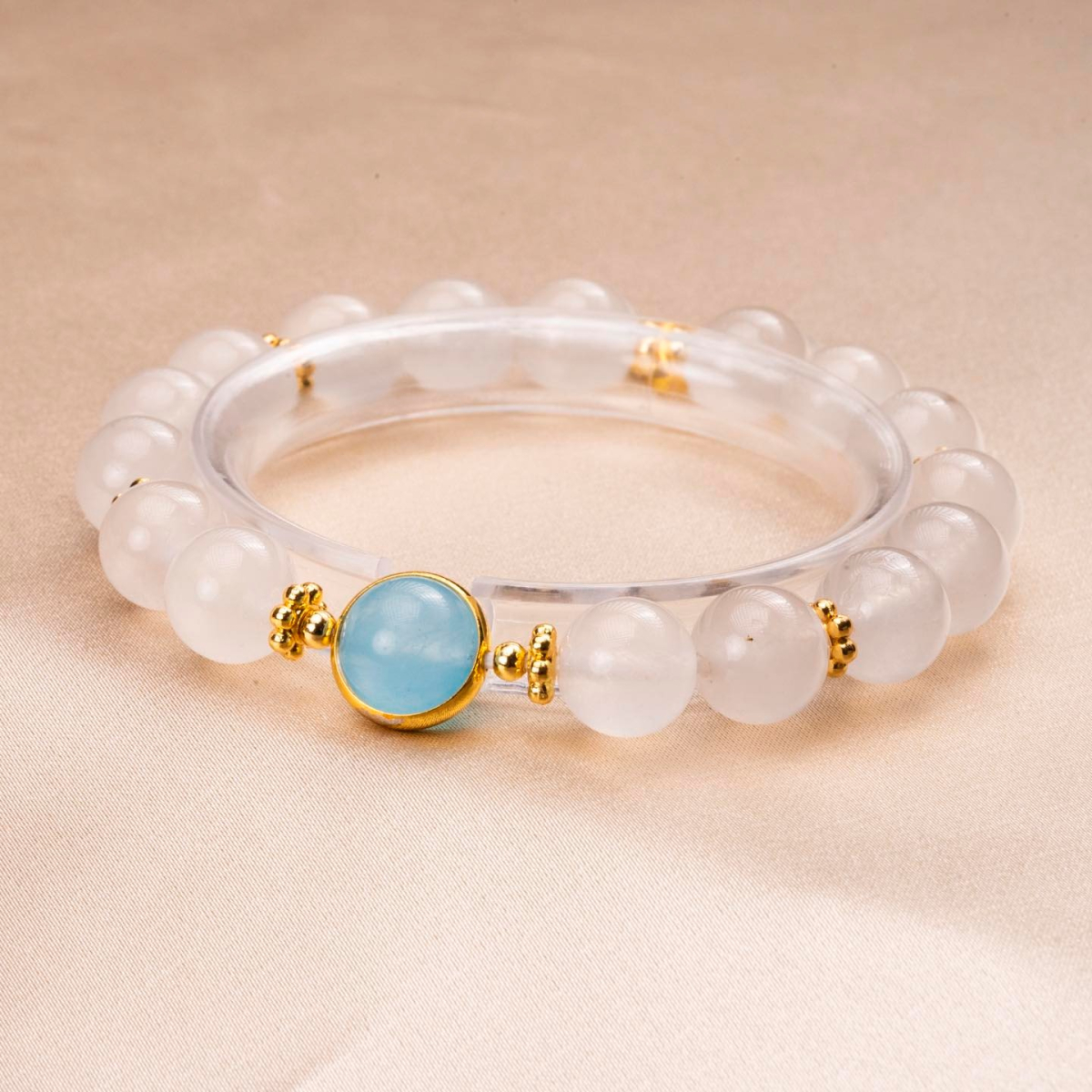 Dây Chuỗi Đá Mã Não Magical - Trắng Xanh Dương