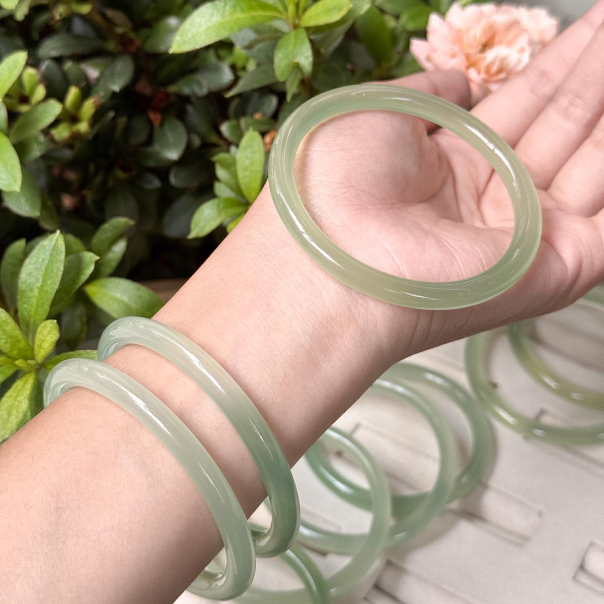 Vòng Đá Bạch Nguyệt Quang 6mm Xanh Lá