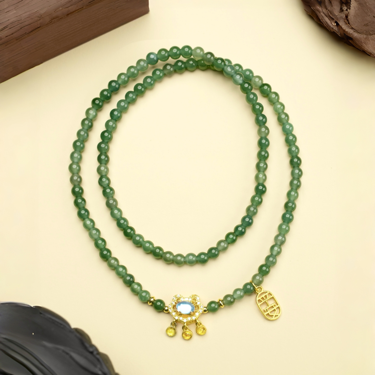 Dây Chuỗi Lam Ngọc Cẩm Thạch 108 Hạt - Như Ý