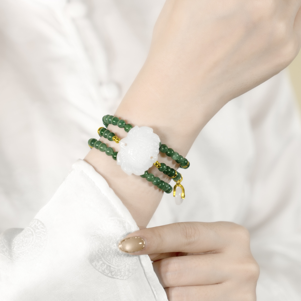 Dây Chuỗi Lam Ngọc Cẩm Thạch 108 Hạt - Mẫu 2