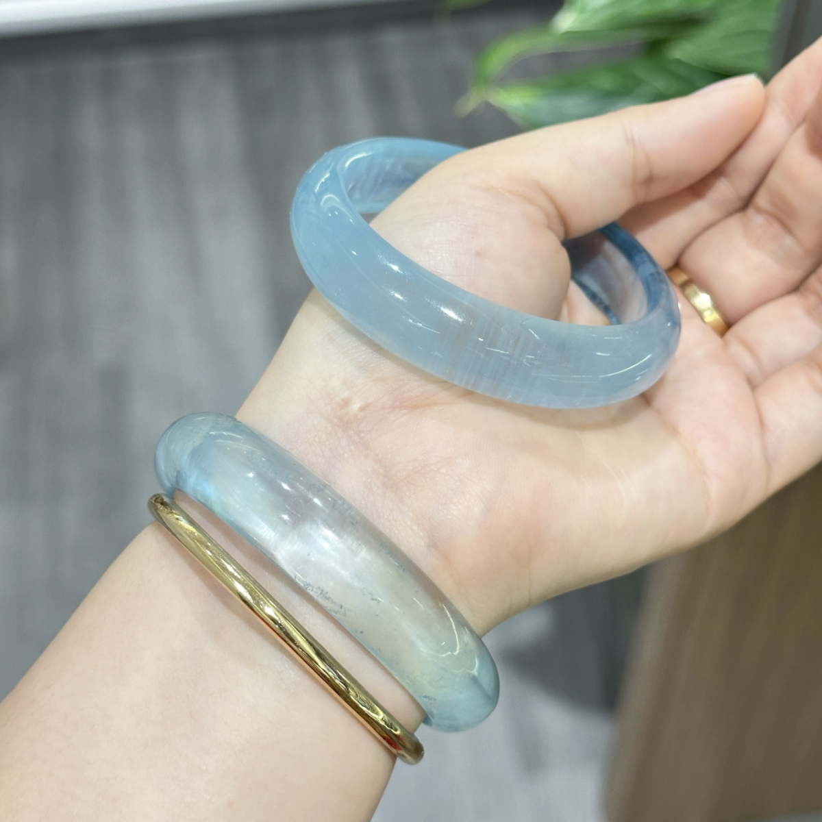 Vòng Tay Đá Aquamarine Nguyên Khối