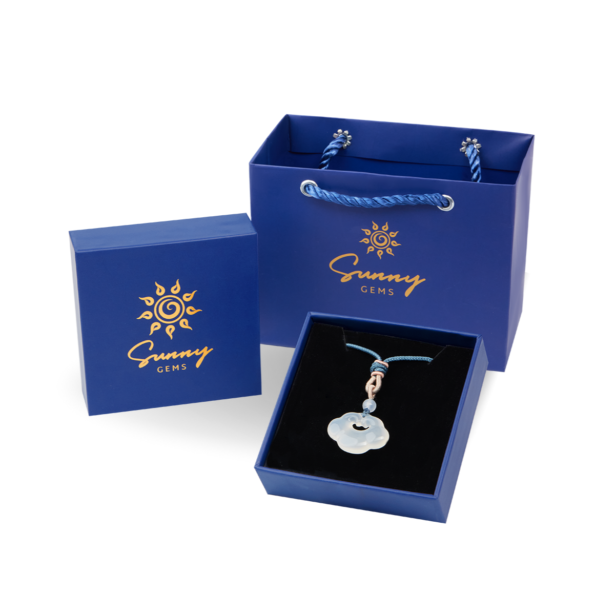 Dây Chuyền Khóa Trường Mệnh Đá Chalcedony (Mã Não)