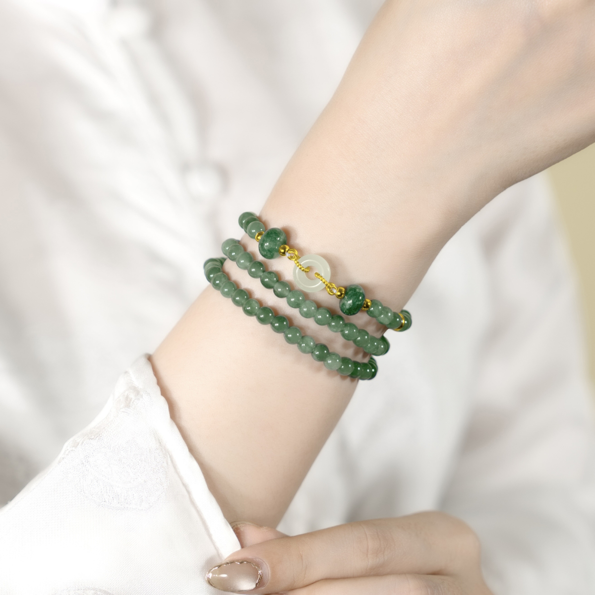 Dây Chuỗi Lam Ngọc Cẩm Thạch 108 Hạt - Mẫu 1