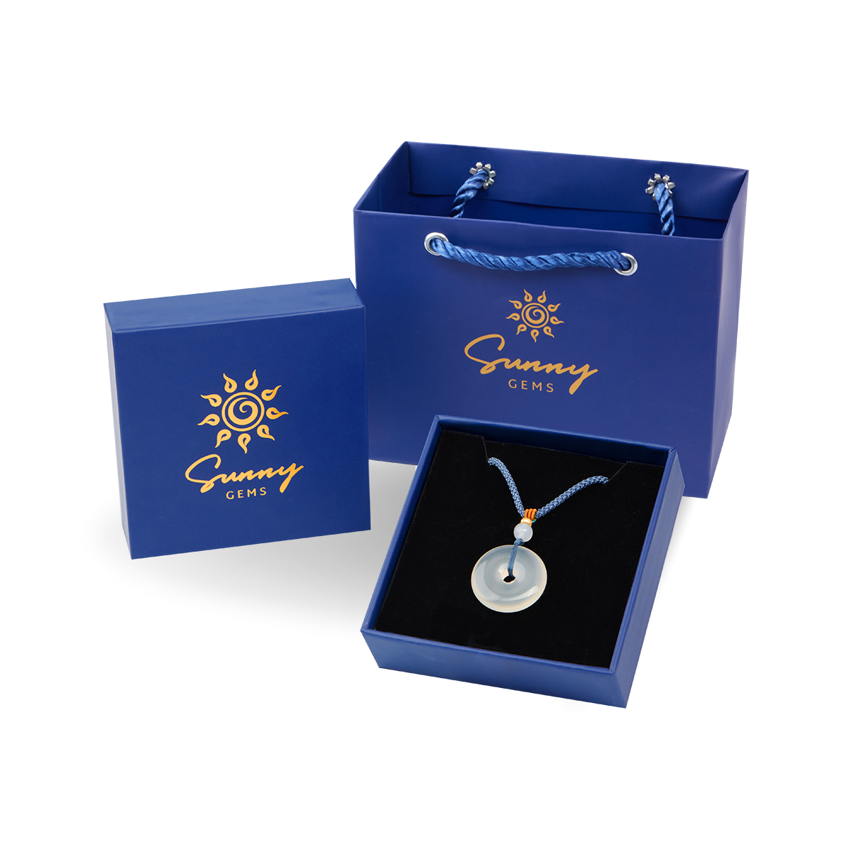 Dây Chuyền Đồng Điếu Đá Chalcedony (Mã Não)