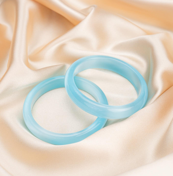 Vòng Đá Mắt Mèo 11mm Xanh Dương Nhạt