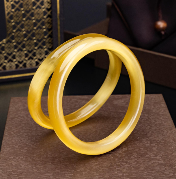 Vòng Đá Mắt Mèo 8mm Vàng Nâu