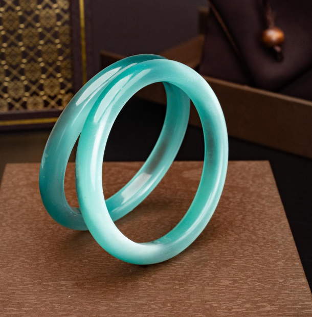 Vòng Đá Mắt Mèo 8mm Xanh Ngọc