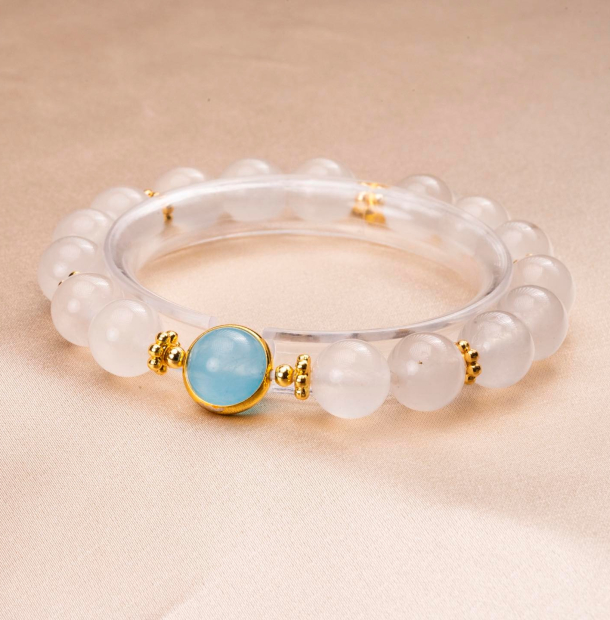 Dây Chuỗi Đá Mã Não Magical - Trắng Xanh Dương Dây Chuỗi Đá Mã Não Magical - Trắng Xanh Dương