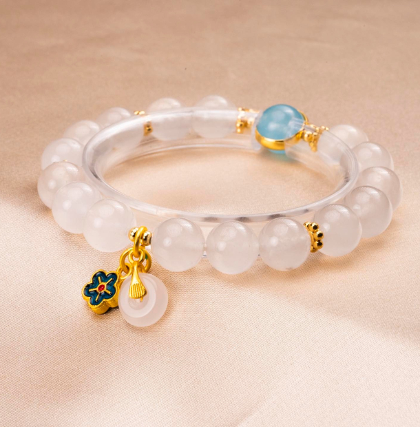 Dây Chuỗi Đá Mã Não Magical - Trắng Xanh Dương Dây Chuỗi Đá Mã Não Magical - Trắng Xanh Dương