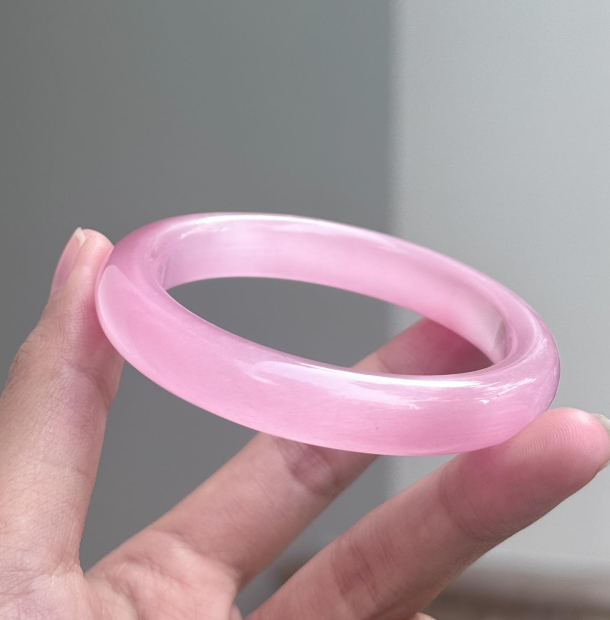 Vòng Đá Mắt Mèo 11mm Hồng Đậm