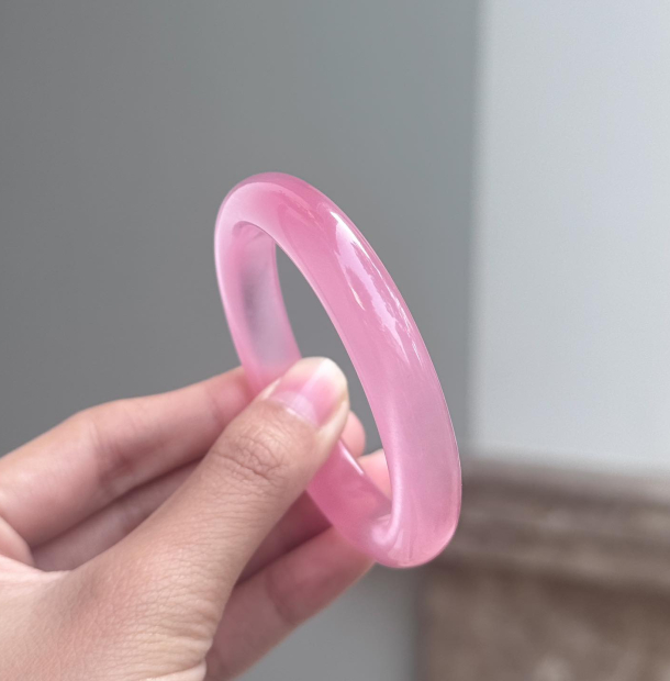 Vòng Đá Mắt Mèo 11mm Hồng Đậm