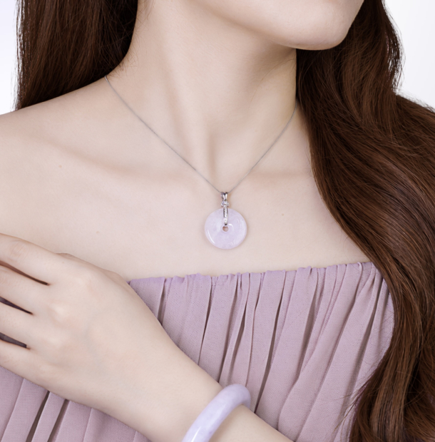 Purple Bloom - Dây Chuyền Bạc Đính Ngọc Cẩm Thạch Tím Tử La Lan