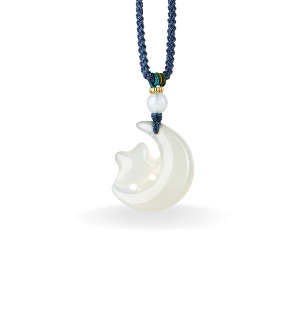 Dây Chuyền Ánh Nguyệt Tinh Tú Đá Chalcedony (Mã Não)