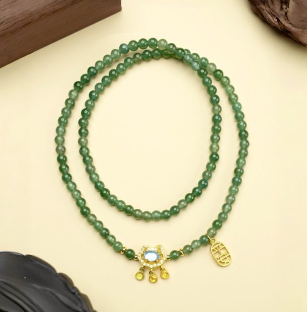 Dây Chuỗi Lam Ngọc Cẩm Thạch 108 Hạt - Như Ý