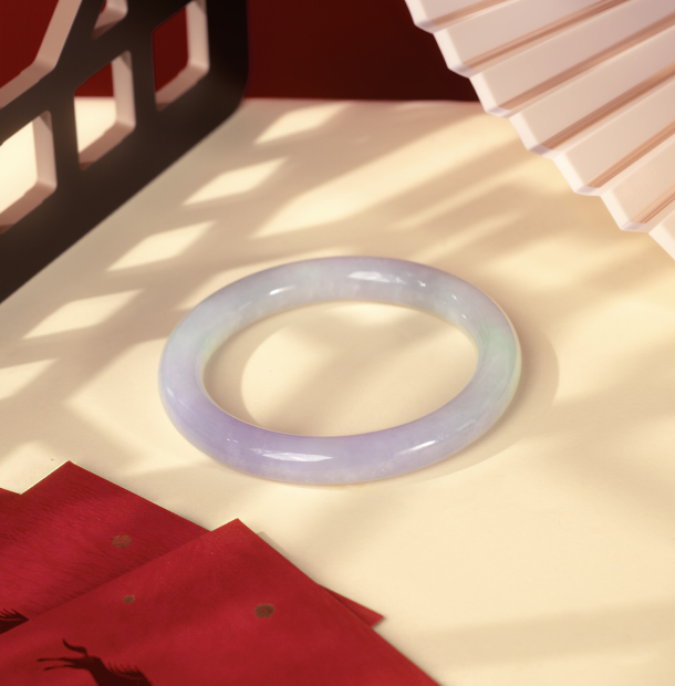 Vòng Ngọc Cẩm Thạch Type B - Trong Lý Phớt Tím