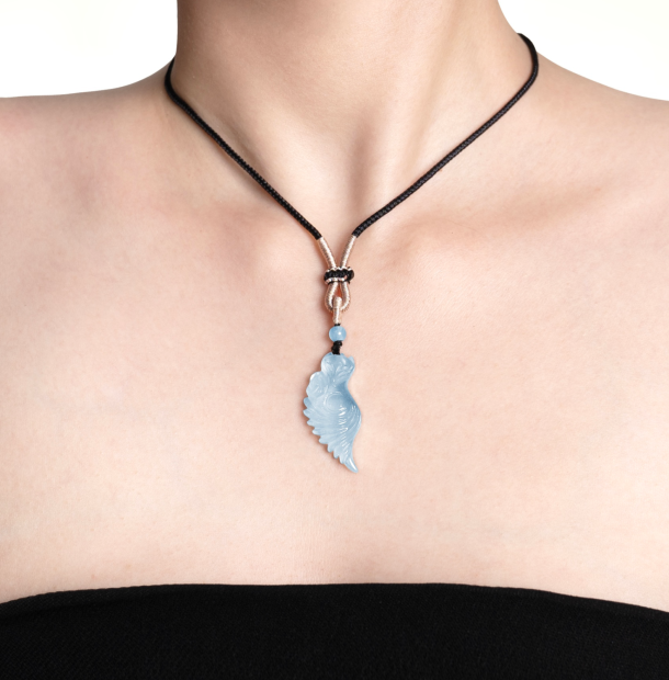 Dây Chuyền Đá Aquamarine - Hồ Ly Lớn