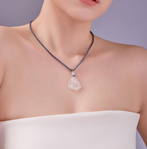 Dây Chuyền Phật Di Lặc Đá Chalcedony (Mã Não)